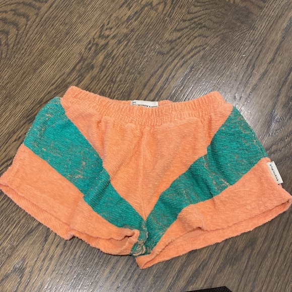 Piupiuchick Peach and Green Terry Cloth Shorts - Picture 4 of 7